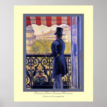 Au Balcon~ Gustave Caillebotte de L'homme Posters