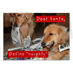Augie y tarjeta de Navidad del golden retriever de