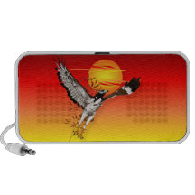 Augur que encuentra el sol de la mañana. Speekers Altavoces De Viajar