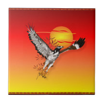 Augur que hace frente a los sunTiles-Trivets de la Azulejo