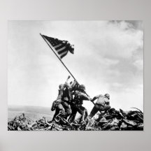 Aumento de la bandera en Iwo Jima -- WW2 Impresiones