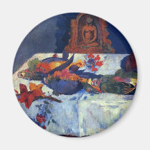 "Aún vida con los loros" - Paul Gauguin Imán De Nevera