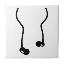 Auriculares en oído teja  ceramica