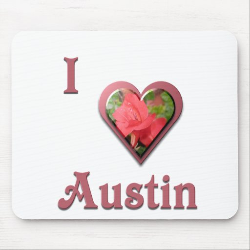 Austin -- con el rosa rojo tapete de ratón