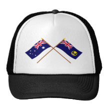Australia y banderas cruzadas sur de Australia Gorras