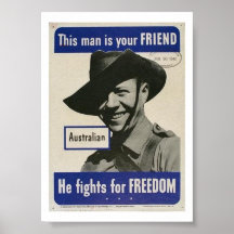 Australiano WW2 "que él lucha para la LIBERTAD " Impresiones