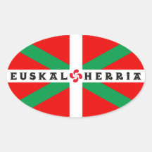 Autoadhesivo Bandera Vasca “ikkurina " Calcomanías De Óvales