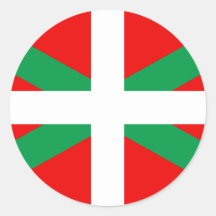 Autoadhesivo con Bandera Vasca “Ikkurina " Pegatina Redonda