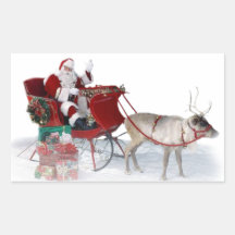 Autoadhesivos Papá Noel Rectangular Pegatina