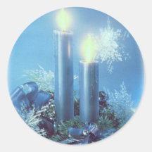 Autoadhesivos velas de Noël Pegatina Redonda
