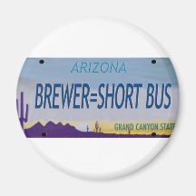 Autobús de Arizona Govenor enero Brewer=Short Imán Para Frigorífico