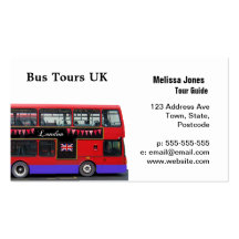 Autobús de dos pisos rojo del autobús de Londres Plantillas De Tarjetas Personales
