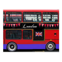 Autobús de dos pisos rojo del autobús de Londres Tarjeta Postal