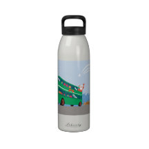 Autobús del autobús de dos pisos de Papá Noel Botellas De Beber
