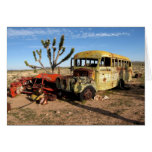 Autobús en desierto de Mojave Tarjeton