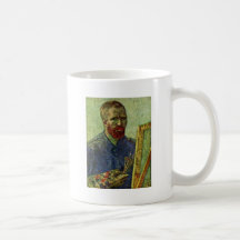 Autorretrato antes del caballete de Vincent van Go Tazas