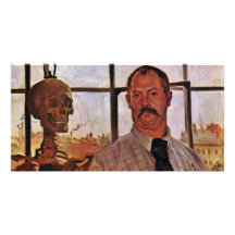 Autorretrato con el esqueleto por Corinto Lovis (m Tarjetas Fotograficas