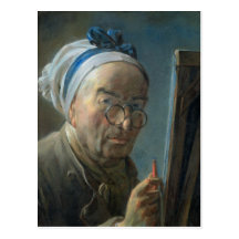 Autorretrato con un caballete, c.1775-79 tarjetas postales