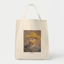 Autorretrato con un gorra de paja de Vincent van G Bolsa