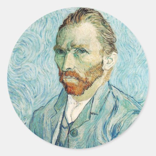 Autorretrato de Vincent van Gogh Etiqueta Redonda