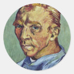 Autorretrato de Vincent van Gogh Pegatinas Redondas