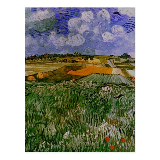 Auvers cercano llano, Vincent van Gogh Postales