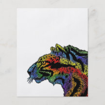 Aviador (blanco) del leopardo del arco iris 4,5" x flyer a todo color
