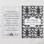 Aviador blanco negro del programa del boda del dam tarjeta publicitaria