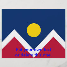 Aviador con la bandera de Denver, Colorado, los E. Tarjetas Informativas