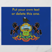 Aviador con la bandera de Pennsylvania, los E.E.U. Tarjeta Publicitaria