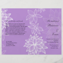 Aviador contorneado del programa del boda de la li flyer personalizado