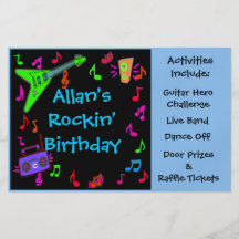 Aviador de la fiesta de cumpleaños de Rockin Tarjetas Publicitarias