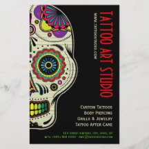 Aviador de la tienda del arte del tatuaje tarjeta publicitaria