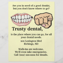 Aviador de publicidad dental tarjetas publicitarias