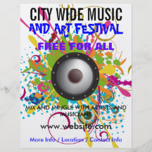 Aviador del festival de la música y de artes flyer a todo color