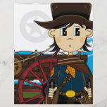 Aviador del oeste salvaje del sheriff del vaquero flyer a todo color