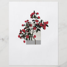 Aviador floral rojo de la rama tarjetas informativas