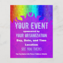 Aviador llameante del acontecimiento del arco iris flyer personalizado