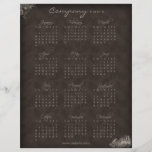 Aviador marrón beige floral de 2010 calendarios tarjetón
