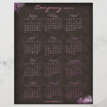 Aviador marrón rosado floral de 2010 calendarios tarjeta publicitaria