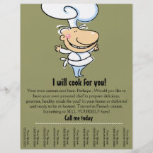 Aviador personal de la hoja de rasgón del cocinero flyer personalizado