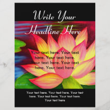 Aviador rosado de la pintura de la flor de Lotus Tarjetas Informativas