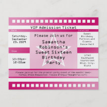 Aviador rosado del boleto de la estrella del dulce flyer personalizado