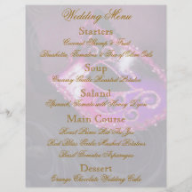 Aviador rosado del menú del boda de la bola de mas flyer personalizado