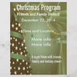 Aviador verde del programa del árbol de navidad flyer a todo color