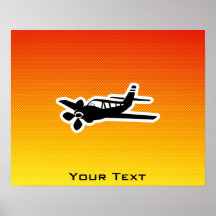 Avión amarillo-naranja posters