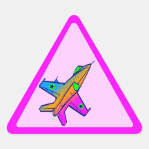 Avión de caza a reacción retro del tigre 80s de Co Calcomanías De Triangulos