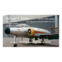 Avión de combate del vintage tarjeta de visita