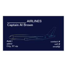 avión de pasajeros estilizado plantilla de tarjeta de negocio