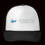 Avión que tira de la bandera gorras